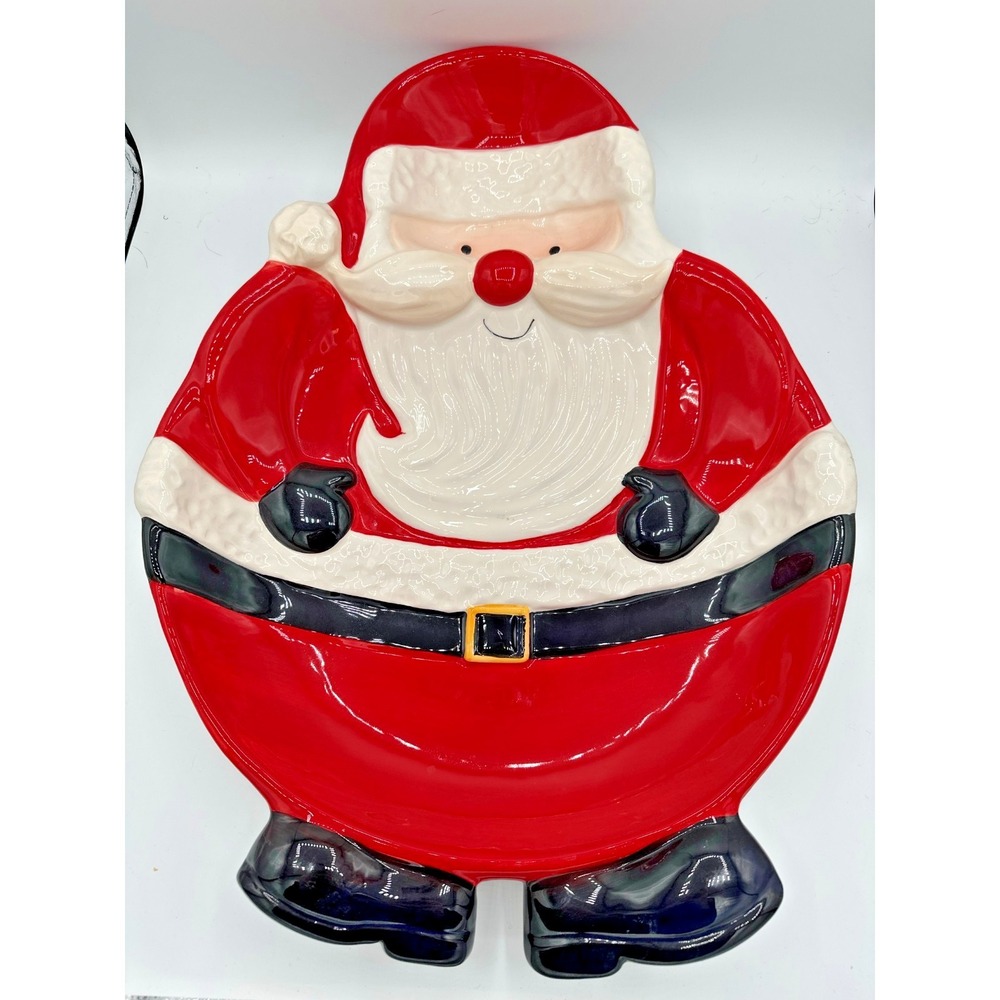 St. Nicholas Square Snowball Buddies Santa Serving Platter 18.5" Holiday